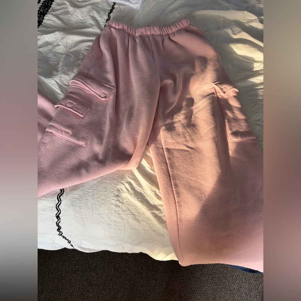 Edikted Pink Cargo Sweatpants